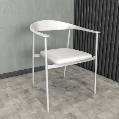 Show details for Dining Chair Upholstered in Leather with Stainless Steel Frame and Legs Picture of Dining Chair Upholstered in Leather with Stainless Steel Frame and Legs