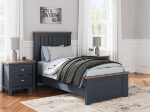Picture of 5Pc 39" Twin Bed, Dresser and Mirror, Chest And Nightstand Bedroom Set