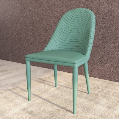 Show details for Dining Chair Upholstered in Leather with Metal Legs Covered in Leather Picture of Dining Chair Upholstered in Leather with Metal Legs Covered in Leather