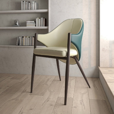 Show details for Leather Dining Chair with Iron Legs Picture of Leather Dining Chair with Iron Legs