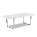 Picture of 48" / 20" Stone Marble Veneer Stainless Steel Coffee Table