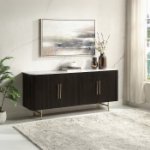 Picture of White Natural Marble Top & Espreeso Wood Finish Server