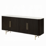 Picture of White Natural Marble Top & Espreeso Wood Finish Server