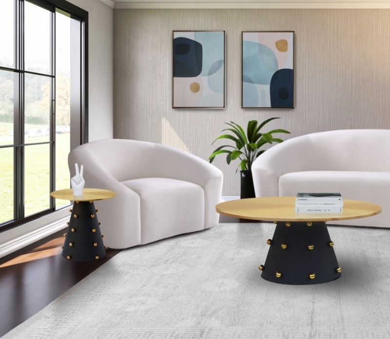 Picture of 36"/20" Matte Black Gold Coffee Table