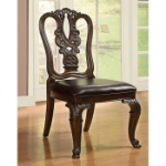 Picture of 9pcs, 11pcs or 13pcs Solid Wood Brown Cherry Leatherette Dining Room Set