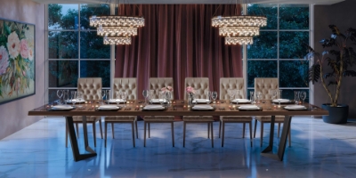 Show details for 7pc, 9pc, 11pc, 13pc Or 15pc, Walnut Dining Room Set Picture of 7pc, 9pc, 11pc, 13pc Or 15pc, Walnut Dining Room Set