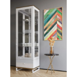 Picture of White/Black China Glass Cabinet 24"W x 18"D x 75"H