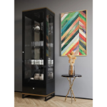 Picture of White/Black China Glass Cabinet 24"W x 18"D x 75"H