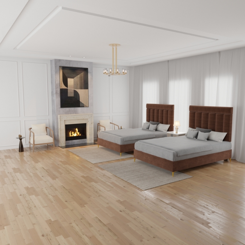 Picture of Upholstered bed with Luxeloom Headboard