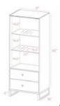 Picture of High gloss large china cabinet 31"W x 18"D x 65"H
