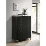 Picture of 38"W x 50.25"H Five Drawer Natural/Black Chest