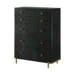 Picture of 38"W x 50.25"H Five Drawer Natural/Black Chest