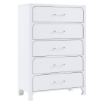 Picture of 38"W x 56.25"H Five Drawer White Bedroom Chest