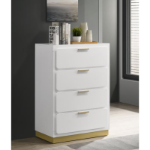 Picture of 31"W x 44.50"H Four Drawer White/Black Chest