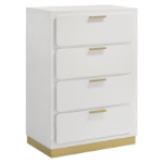 Picture of 31"W x 44.50"H Four Drawer White/Black Chest