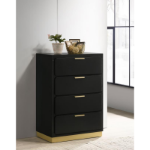 Picture of 31"W x 44.50"H Four Drawer White/Black Chest