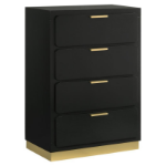 Picture of 31"W x 44.50"H Four Drawer White/Black Chest