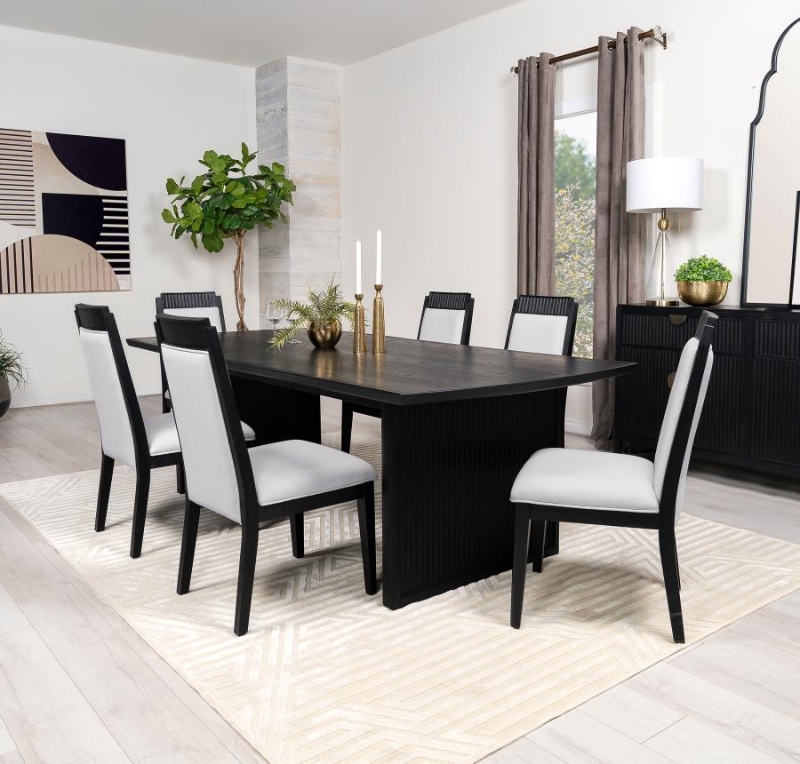 Picture of 7pcs, 9pcs Or 11pcs, Extendable Black Dining Room Set