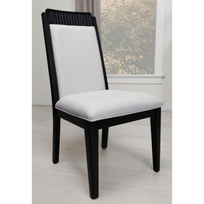 Show details for Wood Dining Ivory and Black Side Chair Picture of Wood Dining Ivory and Black Side Chair
