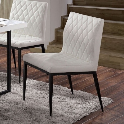 Show details for Ivory Leatherette Side Chair Picture of Ivory Leatherette Side Chair
