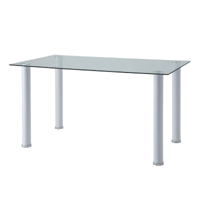Show details for 55" White/Black glass top Dining Table Picture of 55" White/Black glass top Dining Table