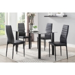 Picture of 7pcs Or 9pcs  White/Black glass top Dining Room Set