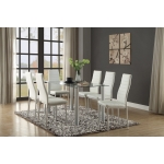Picture of 7pcs Or 9pcs  White/Black glass top Dining Room Set