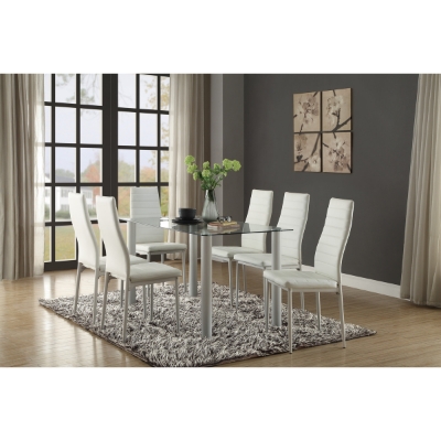 Show details for 7pcs Or 9pcs  White/Black glass top Dining Room Set Picture of 7pcs Or 9pcs  White/Black glass top Dining Room Set