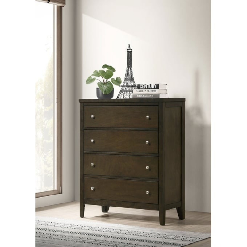 Picture of 35"L x 43.5"H Dark Cocoa Brown 5 Drawer Chest