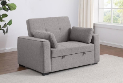 Show details for Grey/Beige Convertible Sleeper Sofa Bed Picture of Grey/Beige Convertible Sleeper Sofa Bed