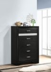 Picture of 34.25"L x 51.5"H White/Black 5 Drawer Chest