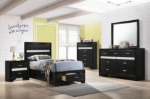 Picture of 5Pc White/Black Twin Storage Bedroom set
