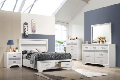 Show details for White/Black 5pcs Full Storage Bedroom set Picture of White/Black 5pcs Full Storage Bedroom set