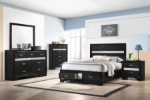 Picture of 5Pc White/Black Full Storage Bedroom set