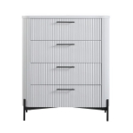 Picture of 39.5"L x 46.75"H Four Drawer White Or Taupe Chest