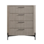Picture of 39.5"L x 46.75"H Four Drawer White Or Taupe Chest