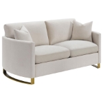 Picture of Upholstered Curved Track Arm Loveseat Beige