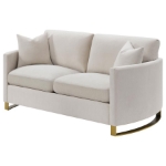 Picture of Upholstered Curved Track Arm Loveseat Beige