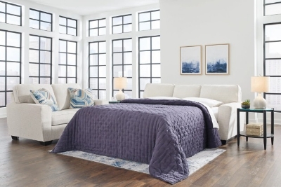 Show details for Beige or Dark Blue Sofa Sleeper Picture of Beige or Dark Blue Sofa Sleeper