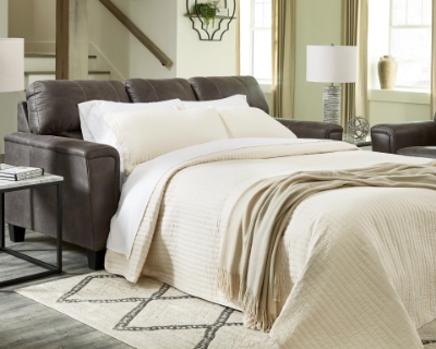 Show details for Dark Brown or Taupe Leather Sofa Sleeper Picture of Dark Brown or Taupe Leather Sofa Sleeper