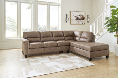 Show details for Taupe Leather Sectional Picture of Taupe Leather Sectional