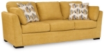 Picture of Faux wood finish Yellow/Teal Sofa
