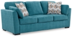 Picture of Faux wood finish Yellow/Teal Sofa