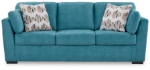 Picture of Faux wood finish Yellow/Teal Sofa