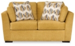 Picture of Faux wood finish Yellow/Teal Loveseat