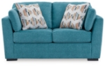 Picture of Faux wood finish Yellow/Teal Loveseat