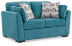 Picture of Faux wood finish Yellow/Teal Loveseat