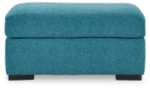 Picture of Faux wood finish Yellow/Teal Ottoman
