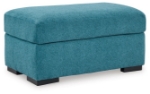 Picture of Faux wood finish Yellow/Teal Ottoman