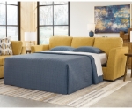 Picture of Faux wood finish Yellow/Teal Sofa Sleeper